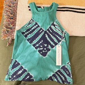 Young Fabulous & Broke Aqua and Navy Tank Top